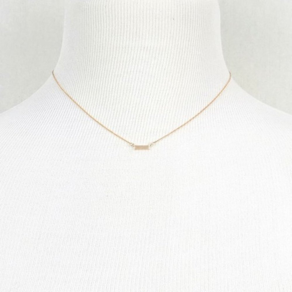 Mini Bar Delicate Charm Necklace in Gold Tone - Picture 3 of 3